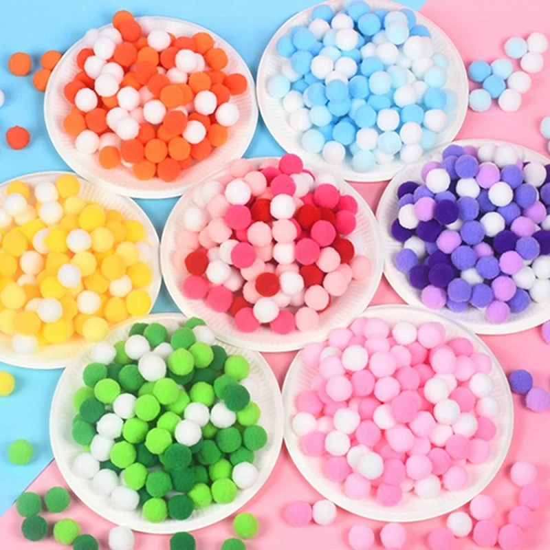 Farebné pompoms zmiešané farebné remeselné pompom gule Fluffy Dekoratívne Pompoms na svadbu, dekoráciu, DIY, veľkoobchod, 500/2000ks