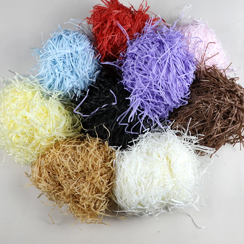 Farebné rozdrvené raftové hodvábne papier Raffia plna