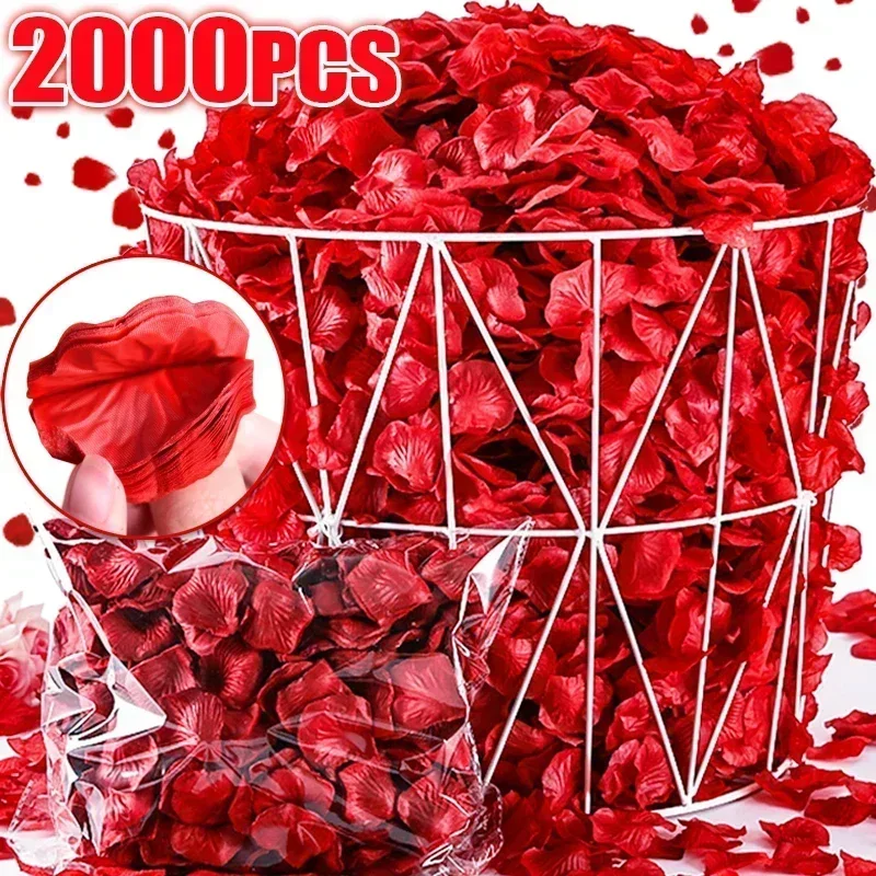 Farebné umelé ružové okvetné lístky kvety Romantická láska teplé hodvábne falošné ruže okvetné lístky na svadobnú hostinu uprednostňujú výzdobu Veľkoobchod
