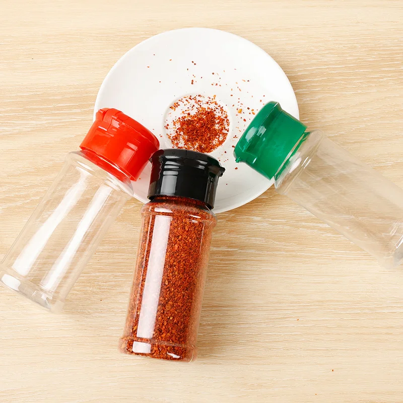 Farebné veko kuchynské korenie Cruet Storage Container Priehľadné korenené nádoba soľ a korenie korenie korenie korenia stojan