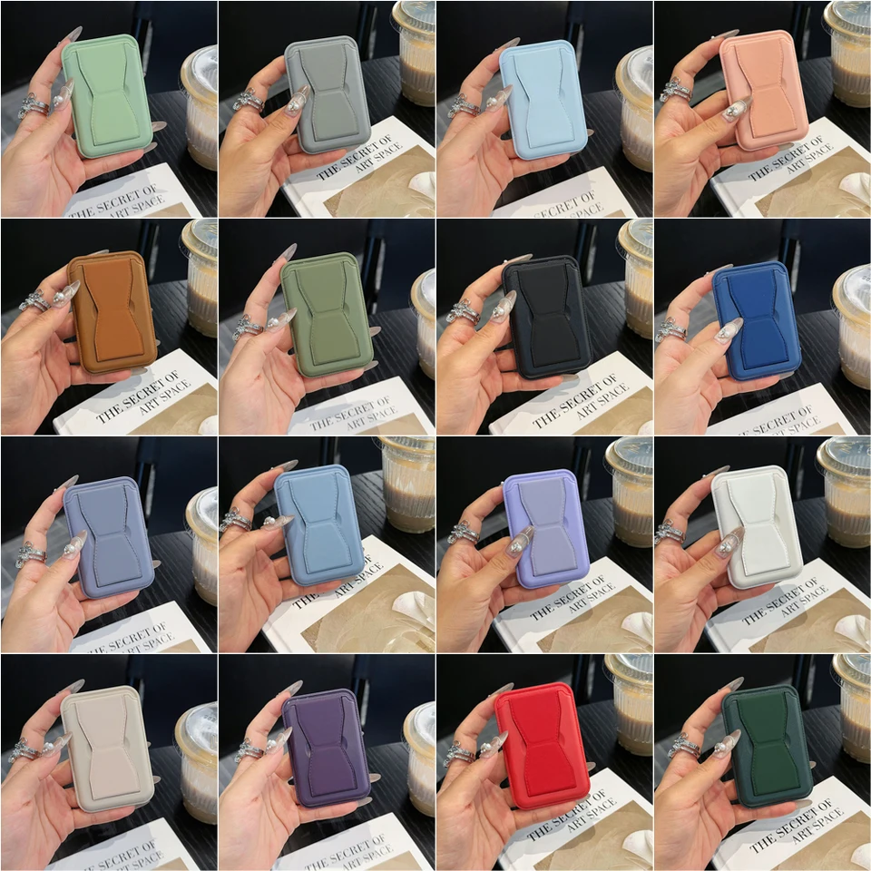 Farebný držiak puzdra na zadnú kartu pre telefón pre iPhone pre Magsafe Foloble Phone Desktop Bracket pre identifikačné karty