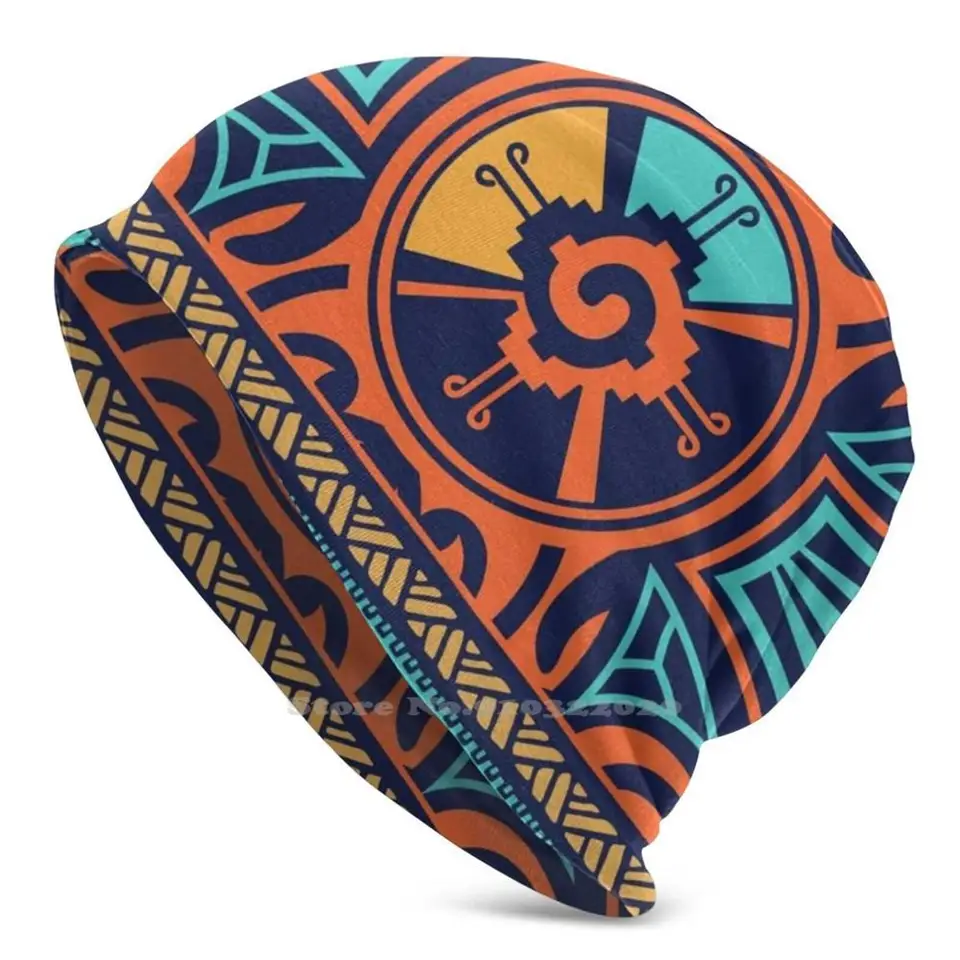 Farebný Hunab Ku Mayan Symbol #2 Warb Stretch Windproof Cap hlava hlavy Hunabku Mayan Božstvo Yucatec Glyf Calendar Tribal Aztec