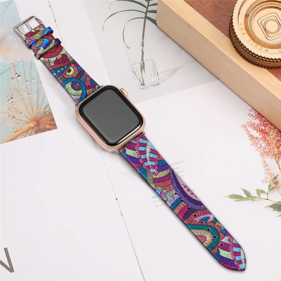 Farebný kožený remienok PU pre Apple Watch Band 44 mm 45 mm 42 mm 49 mm 41 mm 40 mm 38 mm mužov Ženy remienok pre iwatch 9 8 7 6 5 SE Ultra