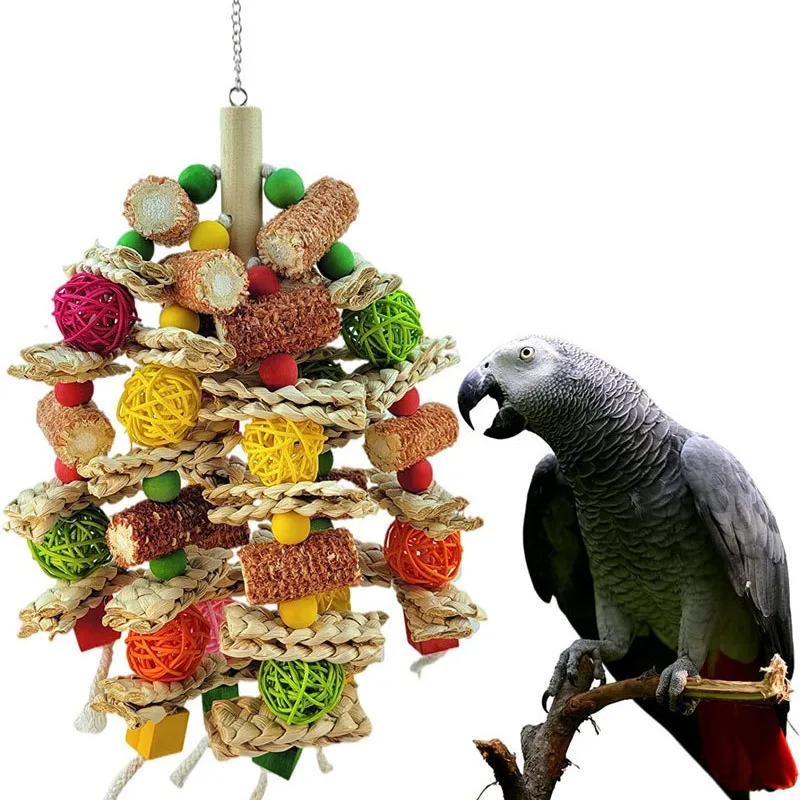Farebný závesný papagáj Parrot Bird Molar Toy Články