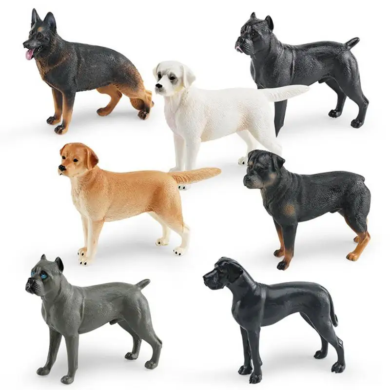 Farmárske psov Pet figuríny Rottweiler Collie Huskie Bulldog Schnauzer Model Model Action Figures roztomilé domácu dekoráciu Detská hračka