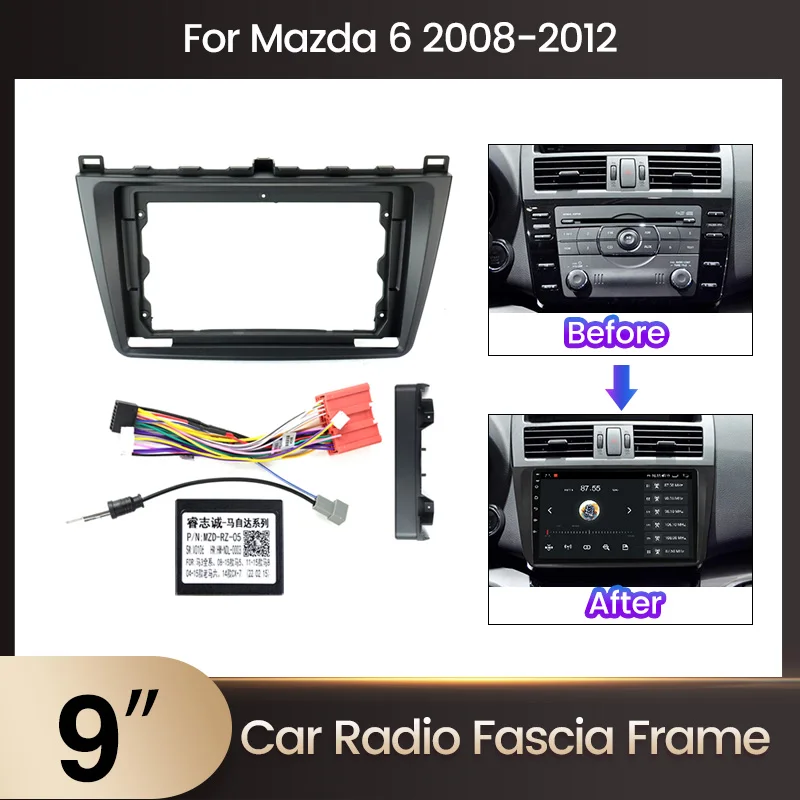 Fascia 9 palcov pre Mazdu 6 Atenza 2009 2010 2011 2012 2013 2013 Car Android Stereo Player GPS GPS Rámový kryt Dash Dash Dash