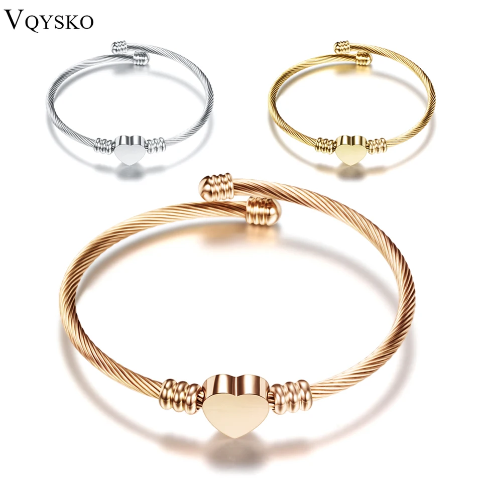 Fashion 3Colors Jewelry Dámske Bijoux Bangles z nehrdzavejúcej ocele Twisted kábelový drôt kúzlo náramok náramku pre darček pre darček
