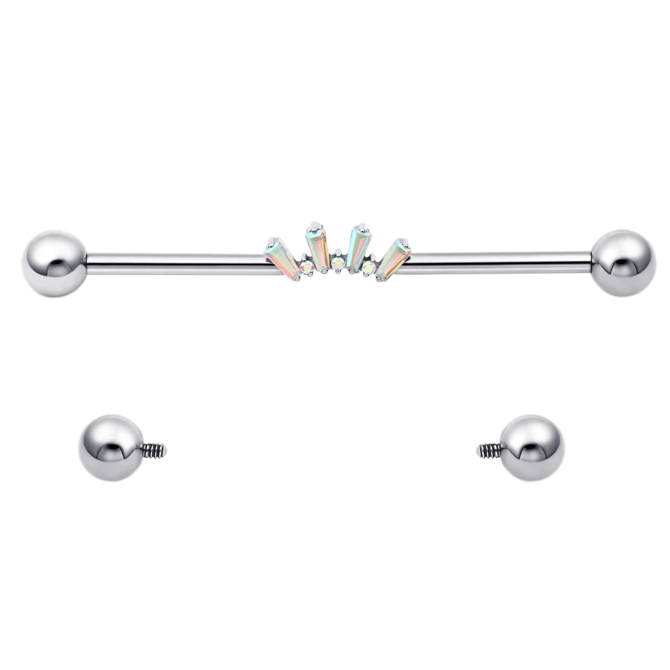 Fashion ASTM F136 Titanium Industrial Piercing Body Jewelry 14G Interne závitové TMV3091