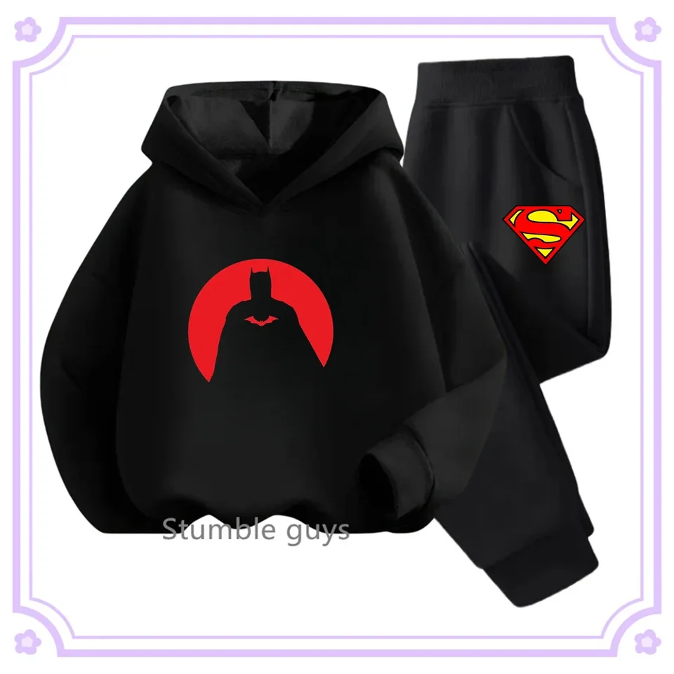 Fashion Batman Kids 2024 Nový bedrový cool oblek chlapci dievčatky mikiny nohavice obleky chlapci pre pullover športové oblečenie príležitostné top pre