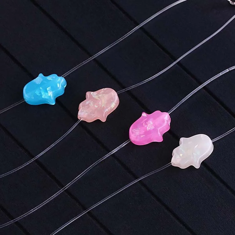 Fashion Blue Opal Charm Pendant náramky a náramok dám Šperky Šťastné syntetické opály Hamsa Ručné náramky