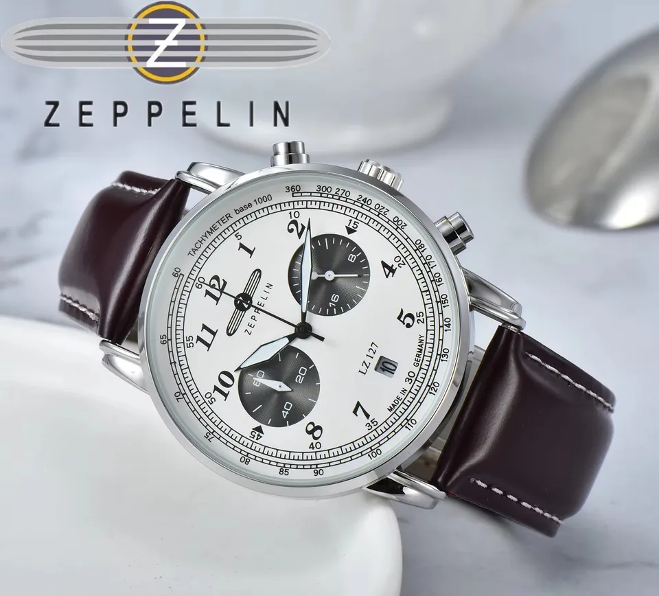 Fashion Zeppelin Hindenburg Series Quartz Machine Pánske retro business Leisure Men's Watch Fashion Watch 2 farby