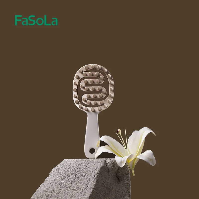 Fasola Hair Massager Massager dlhá rukoväť šampón šampón pre masáž pokožky čistých vlasových práčky pre obidve