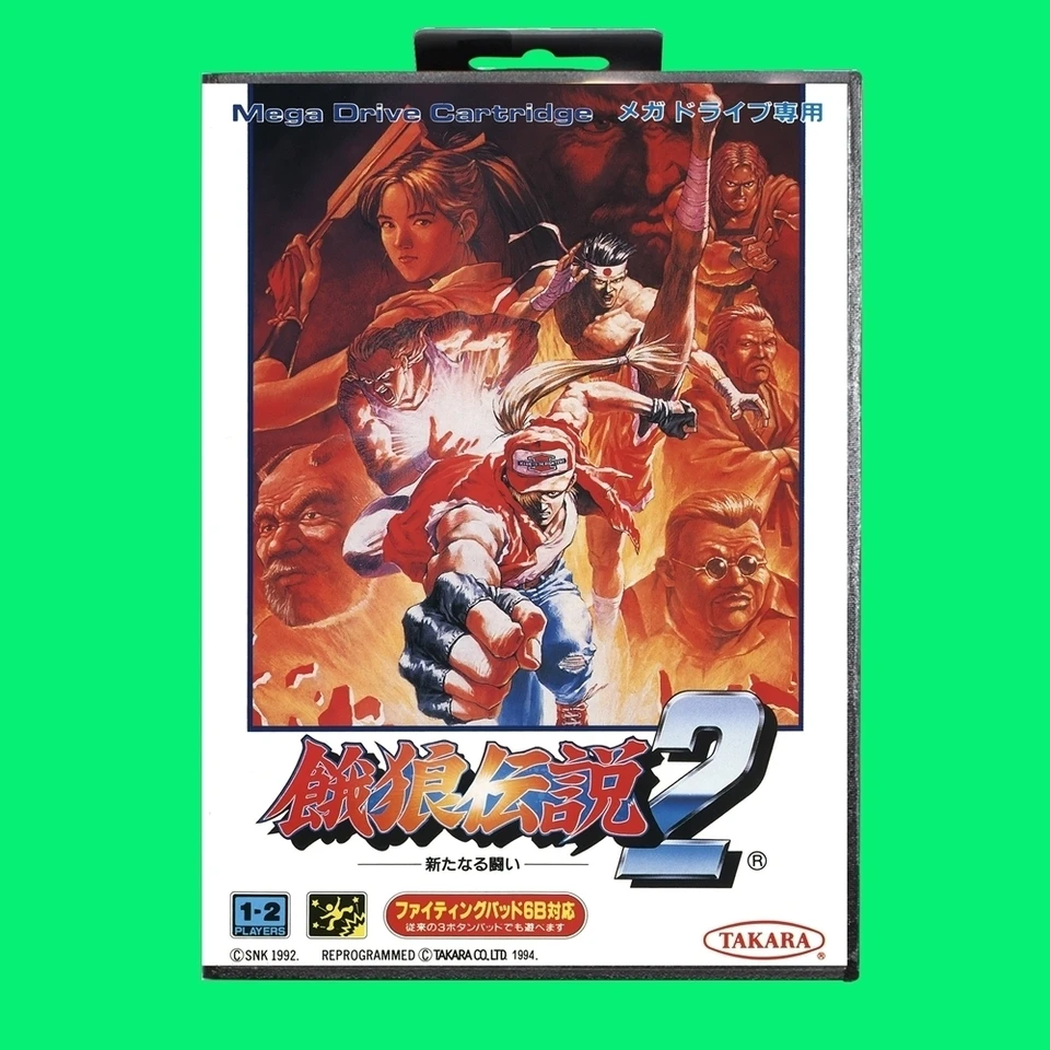 Fatal Fury 2 Game Cabtridge 16bit MD Game karta s maloobchodným skrinkou JP pre Sega Mega Drive