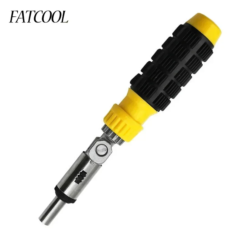 FATCOOL 2017 Nový prenosný 1/4 palca HEX HEX vľavo/vpravo otáčanie 180 stupňov RATCHET SCRUTIVER