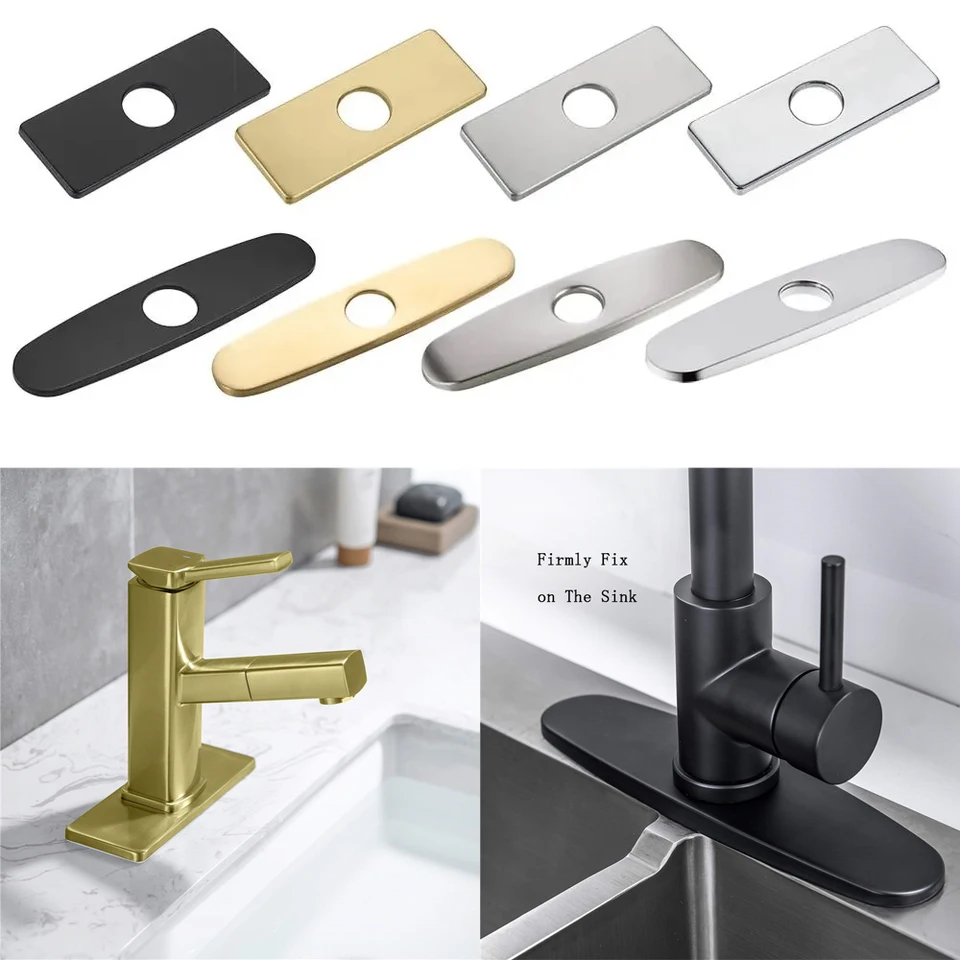 Faucet Plate Doke Tap Cover Disk tanier z nehrdzavejúcej ocele Kúpeľňa Kuchynské umývadlo pre väčšinu kuchynského príslušenstva pre jedného otvoru kohútikov