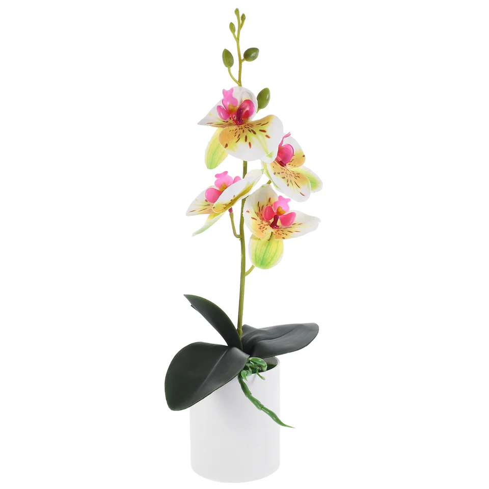 Faux Plant Bonsai Desktop Fake Fatted Phalaenopsis Simulation Flower Umelá simulovaná realistická orchidea
