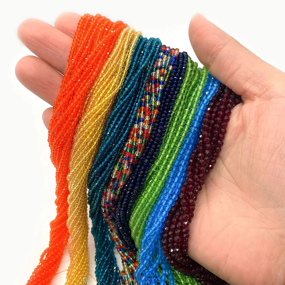 Fazetované korálky sklenené spinel Zmiešané farby umelé kryštály korálky pre kutilové šperky výroby náramkov