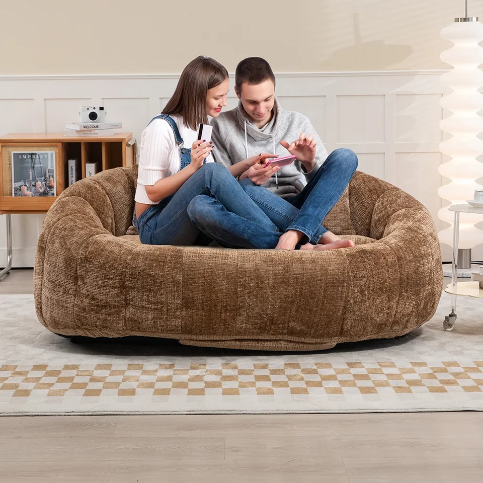 Fazuľová pohovka trvanlivá komfort Lounger High Back Bean Bag Stoličky pre dospelých a deti vonkajšie prízvuk podlahová kreslo
