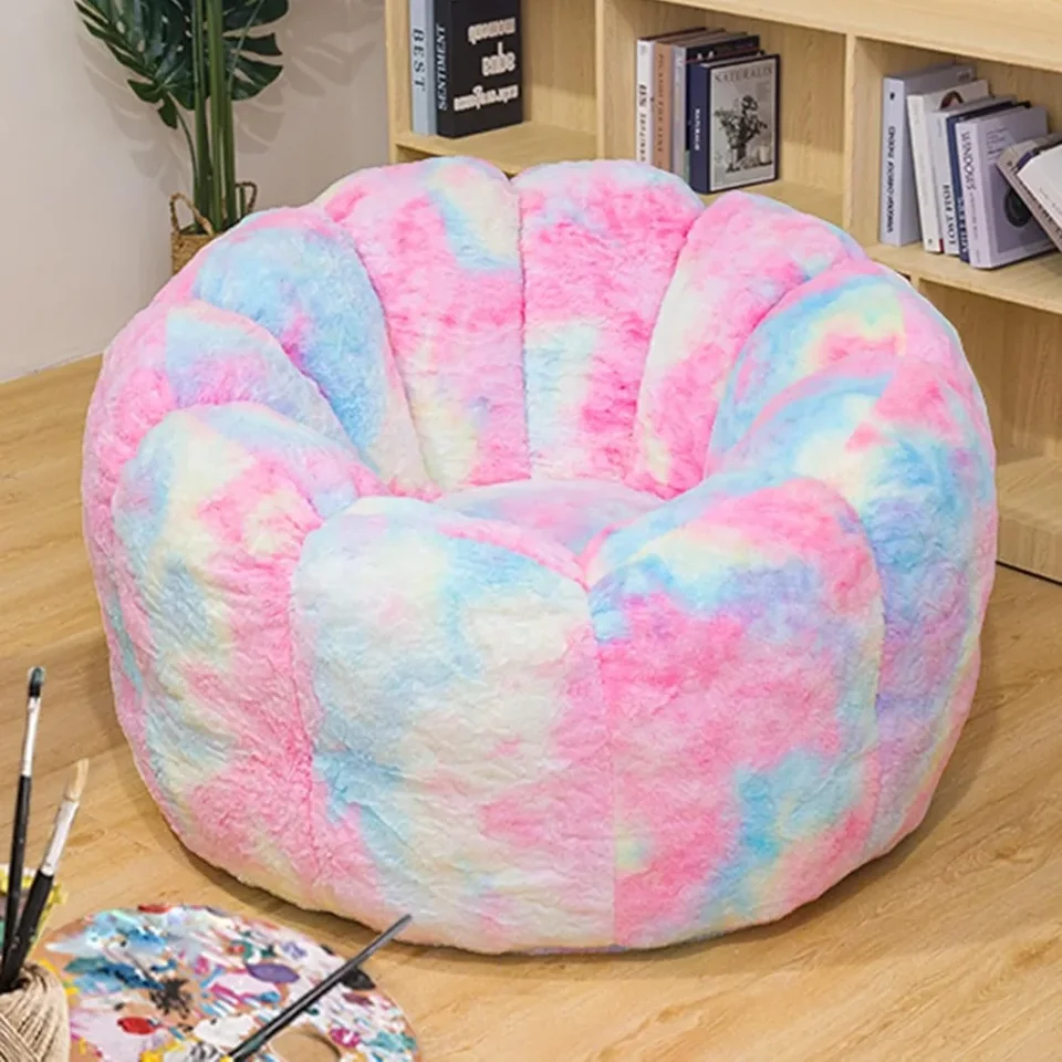 Fazuľové tašky pomocou vysoko kvalitných umelých kožušinových materiálov ľahko čistiteľné kvetinové dizajn zodpovedajú ergonomickým dizajnom pohovky