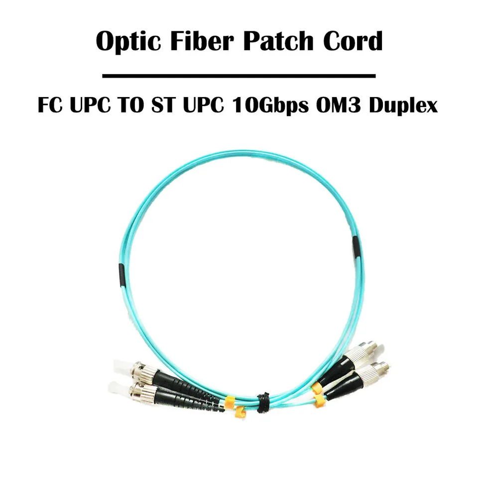 FC-ST UPC Fiber Optic Patch kábel duplex 2,0 mm jumperový kábel OM3 mm 10 GBPS Multi režim FTTH 50/125