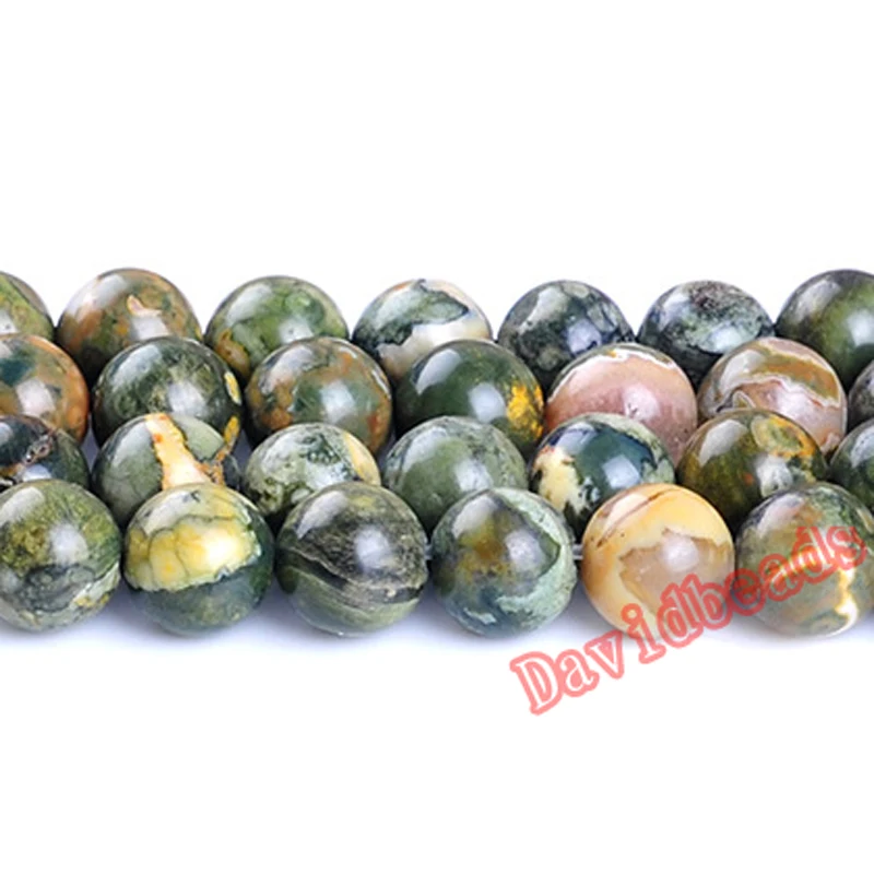 Fctory Cena 4 6 8 10 12 mm Prírodná zelená stará Kambaba Stone Old Bird Seed Stone Práľové korálky pre šperky