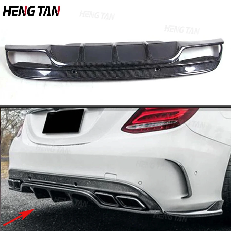 FD STYLE Zadný nárazník difúzora SPOiler Uhlíkové vlákno pre Benz C Class W205 sedan 4 dvere C43 C63 AMG Sport 2015 - 2020 Body Kit