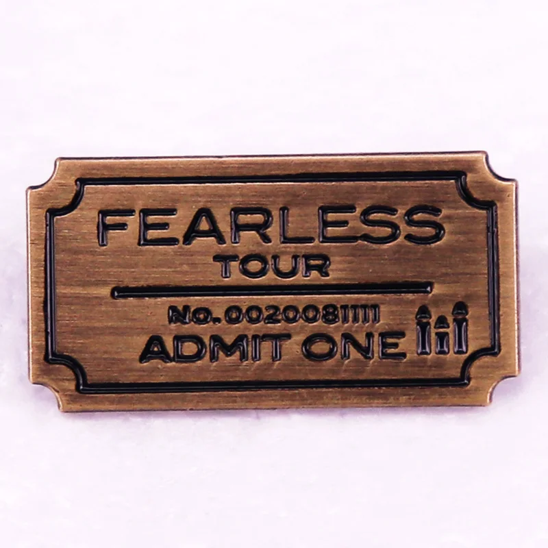 Fearless Ticket Badge Swifties Music Lover Darček smalt Pin Tour suvenír brošňa šperky