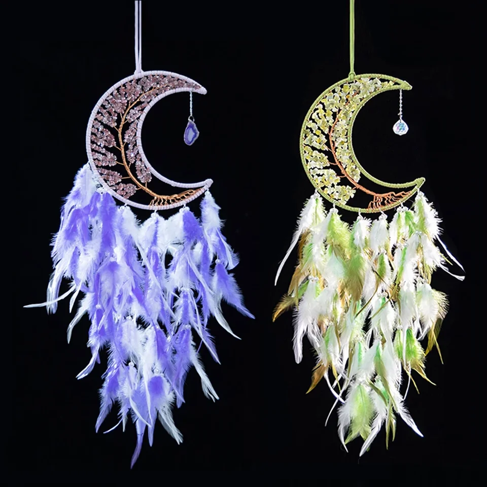 Feather Dream Catcher Crystal Gravel Mesiac