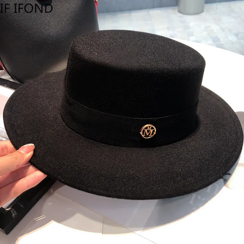 Fedora klobúky pre ženy plochá špičková módna elegantná nadhadzovacia šupka čiapky Panama kostol svadobná stuha kapela klobúk muži pociťovali jazzový klobúk