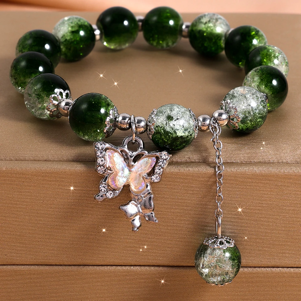 Feehow New Green Ghost Crystal Bracelet ins módna snehová vločka zirkón prívesok pre ženy pre ženy