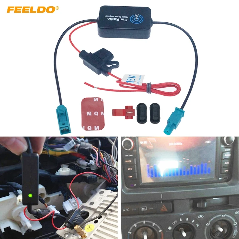 Feeldo 12V Cardio Radio Radio Aerial Anténny zosilňovač zosilňovača pre CAR s konektorom FAKRA II #FD-1051