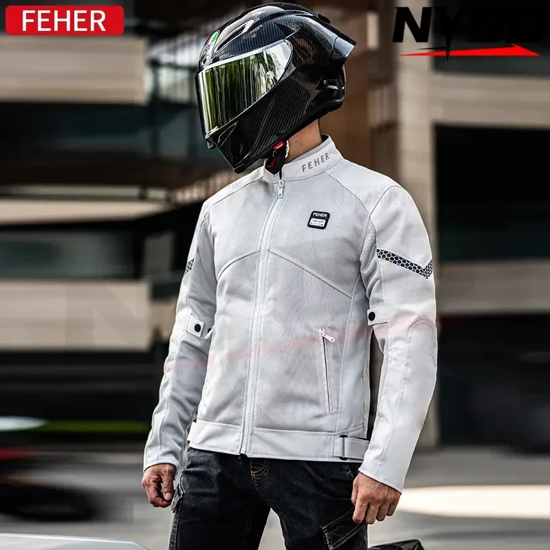 Feher motocykel jazdiaci na koni letný motocykel sieťovina priedušná motocykla bunda pre dámske závodné oblečenie anti padáka 7xl