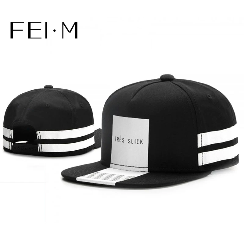 Fei m Fashion Très Slick nastaviteľná svapkacia čiapka Čierna pruhovaná baseballová čiapka Outdoor Adult Adult Casual Sports Sun Basketball Hat 1