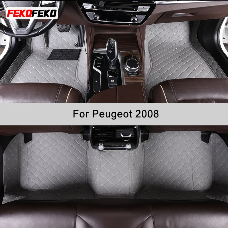 Fekofeko vlastné podlahové podlahy pre Peugeot 2008 2013-2023 Automatické koberce Foot Coche Accessorie