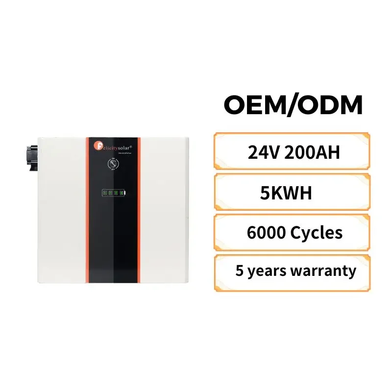 Felicity Solar 5KWh 10kWh 24 48V 200AH LifePO4 lítium batérie 5 rokov záruka 6000 cyklus pre domácu solárnu sústavu