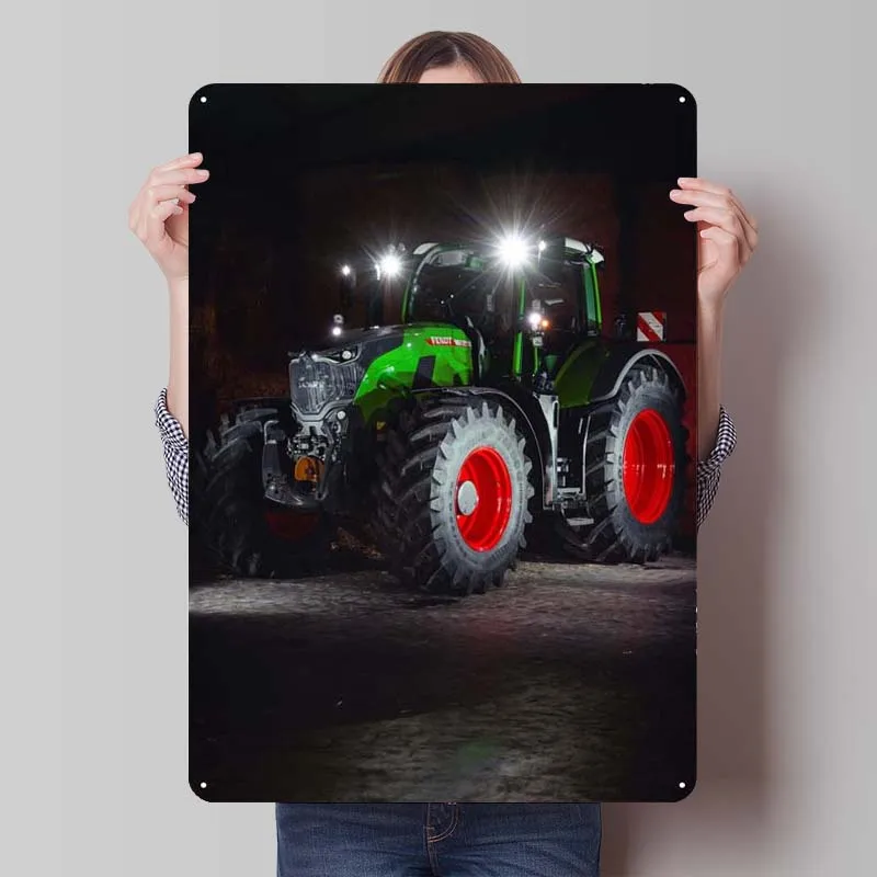 Fendt 728 Vario New Neu Metal Sign Auto plagát Spálňa Decoration Room Tinplate Sign Pleque pre garážové nástenné umenie dekorácie retro retro