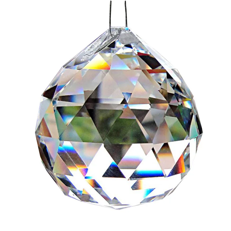 Feng shui visiaci fazet Crystal Ball, hranoly sklenené lustre, prívesok suncatcher, dúh