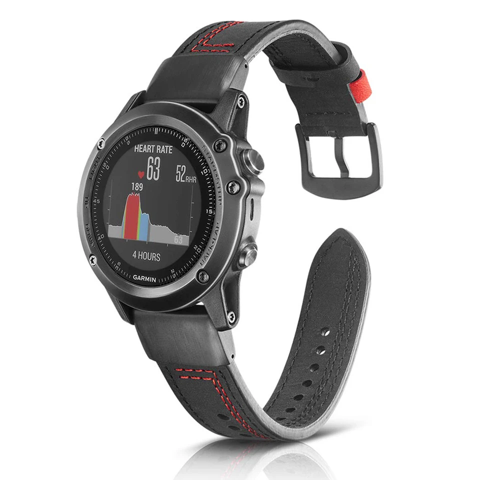 Fenix ​​6x Pro Band pre Garmin Fenix ​​3 HR 5X Plus D2 Bravo 26mm Quaitx 3 Quick-Fit Originálny kožený remienok Smar Watch Náramok