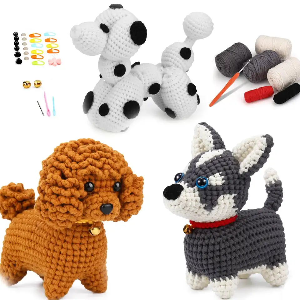 Fenrry Crochet Kit pre začiatočníkov Pes s krokom krok za krokom videopretedy