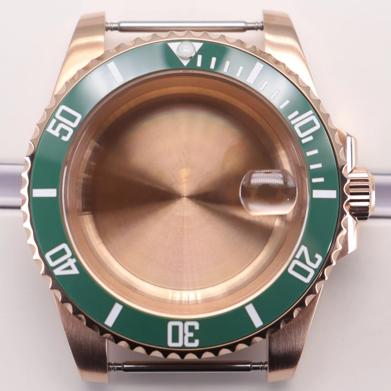 Fenya Rose Gold 40mm Watch Case Sapphire Glass pre ponorka Seiko NH35 NH36 NH38 4R36 ETA2824 MIYOTA 8215 MOHE