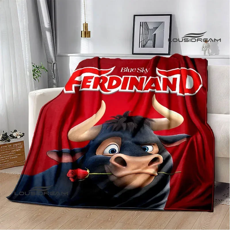 Ferdinand Cartoon Vytlačená prikrývka Teplá prikrývka Flanel Mäkká a pohodlná domáca cestovná prikrývka postele Barket Darček