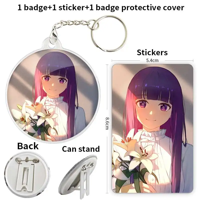 Fern Anime Character Game Soft Button Odznak Broš