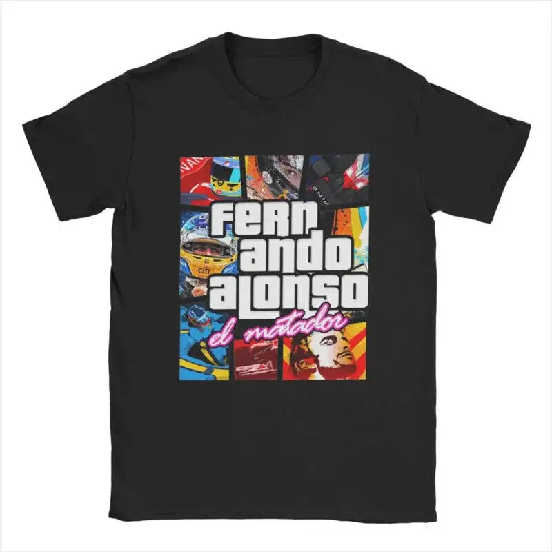 Fernando Alonso 14 Pánske tričká Racing Car Fun Tee Tritle Striek