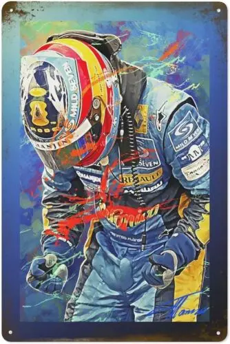 Fernando Alonso kovový plechový znak plagát maľba značka vtipná stena vintage umenia dekor