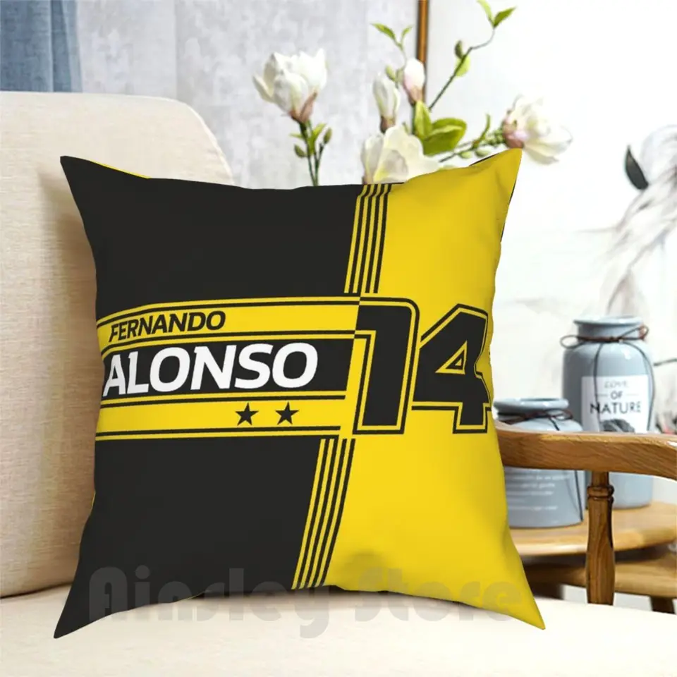 Fernando Alonso Renault Vankúšový puzdro Vytlačené domáce vankúšové vankúš Fernando Alonso Alo14 FA14 Fernando Nando Alo