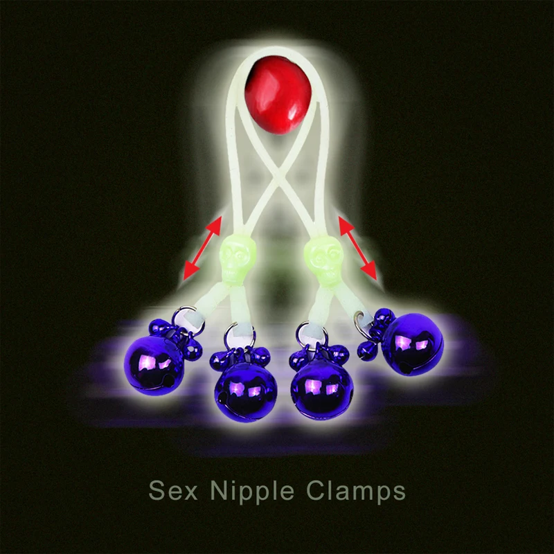 Fetišový pár erotický gadget Fluorescenčný lanový zvonček Clamp Clamp Sex Hračky pre ženy BDSM dospelých hier otroctvo exotický doplnok