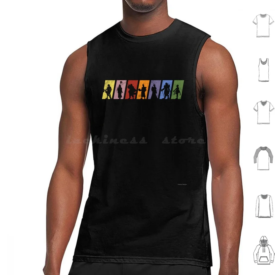 Ffx postava Silhouettes Tops Tops Tlač bavlny Final Fantasy x Auron FF10 FFX Final Fantasy Final Fantasy 10 Game Gamer