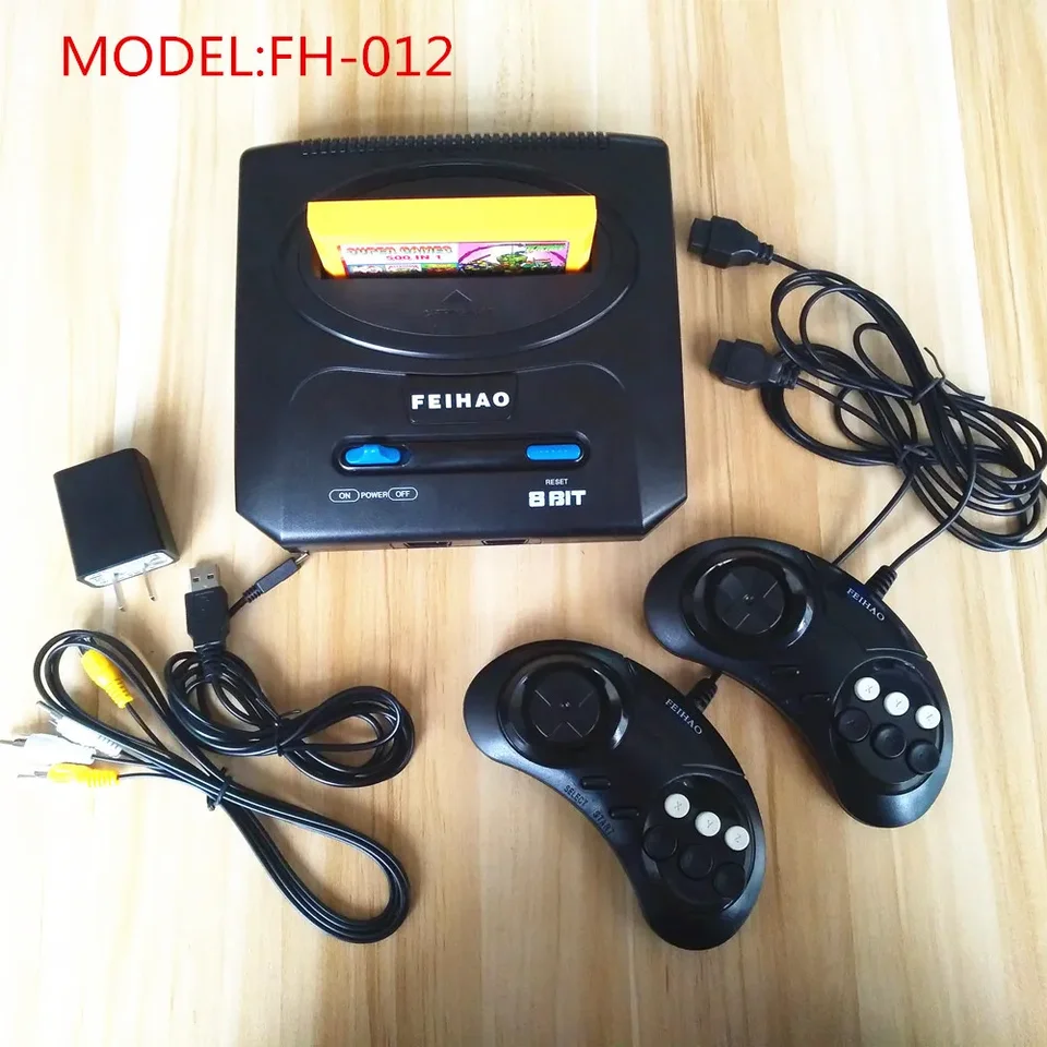 FH-012 Retro TV Video Game Console pre 8bit pre hry FC/Dendy s dvoma gamepadami podporujú žltú hernú kazetu