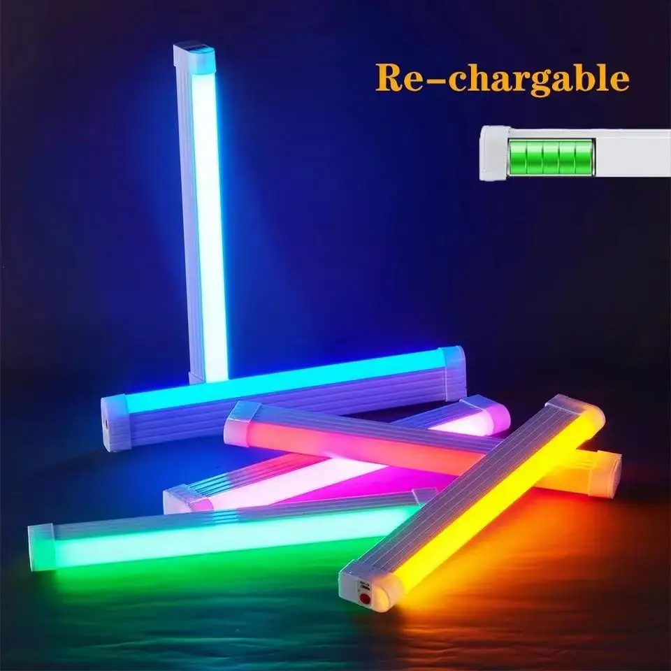 Fialová atmosféra LED VIDEO LIGHT Wand RUCKINGE HAGNING FOLLEPLIVÁ SVETLÁ PHOWNIGHT LAMP nabíjateľnú nočnú lampu Svetelnú tyčinku pre vlog