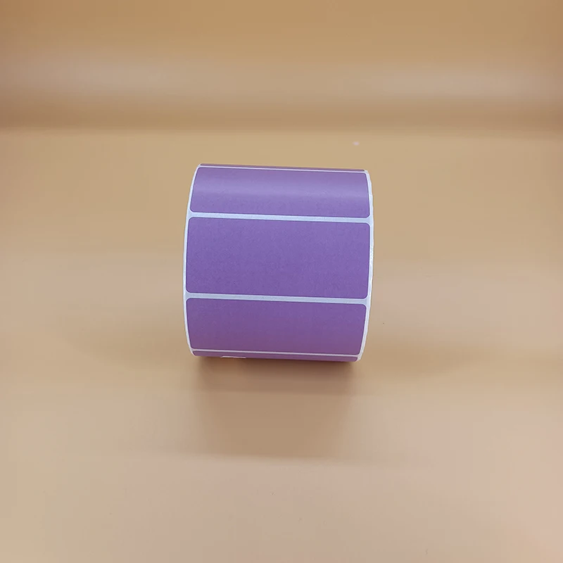 Fialová nálepka na tepelný papier 7x3cm 8x5 cm prázdne tlačové štítky Tepelné papierové štítky